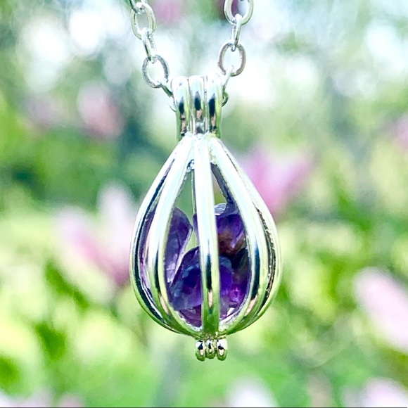 Amethyst Caged Necklace - Picture 5 of 7